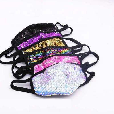 China Fashion Sequins Eco-friendly Personalized Custom Shiny Mask Colorful Face Mask In Stock for sale