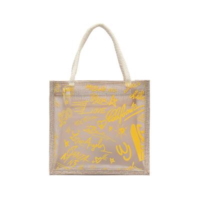 China Eco Friendly Eco Friendly Sheer Jute Tote Bag With Prints for sale