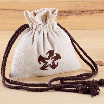 China Gift Bag Customized Logo Printing Cotton Canvas Storage Bags With Drawstring Rope for sale