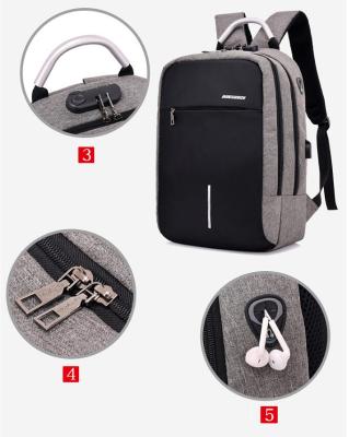 China Backpack Waterproof Polyester USB Laptop Bag Filling Backpack, Student Notebook Backpack for sale