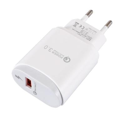 China Mobile Phone Charging 3.0 Quick Fast QC 18W USB QC3.0 Travel Charger EU USA Plug For Mobile Phone Charger for sale