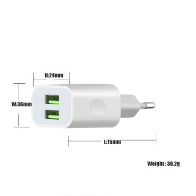 China Portable Dual Port Wall Charger EU/US Multi Port USB Cell Phone USB Chargers OEM /ODM for sale