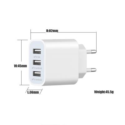 China Multi Port Cell Phone 3USB Portable Phone Charger Adapter Quick Mobile Chargers QC3.0 USB for sale