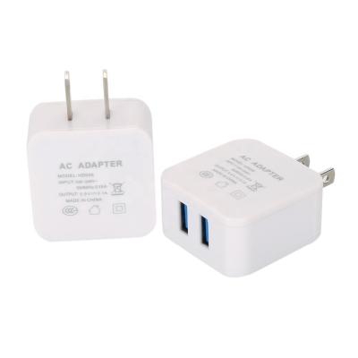 China Home Travel EU/US Dual Plug 10W Dual Port 2 Port AC USB Wall Charger for Smartphones for sale