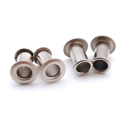 China Wholesale Industrial Equipment Dongguan Factory Semi Tubular Flat Head 304 Stainless Steel Rivet Galvanized Shoes Clothing Steel Semi-hollow Rivets for sale