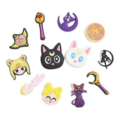 China Hot Selling Anime DIY Sailor Moon Crocodile Shoes Charm PVC Shoes Ornament Shoes Charm for sale