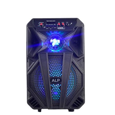 China Event Function Alp-818 10w Outdoor Portable Trolley Trolley Blue Tooth Event Speakers with Led Screen Cable Microphone for sale