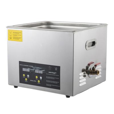 China Garment Shops 15L Professional Ultrasonic Cleaner with Digital Timer and Heater 304 Stainless Steel to Clean Small Parts Card for sale