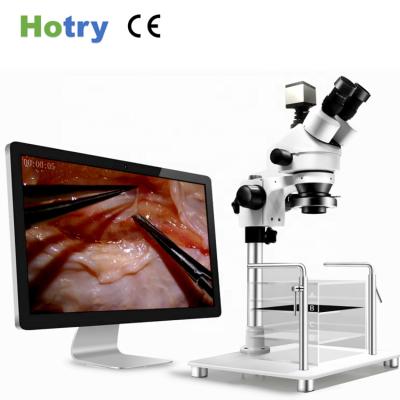 China Trinocular Camera HOTRY Neurosurgery Medicine Microsurgical Vascular Anastomosis Continuous Zoom Microscope for sale