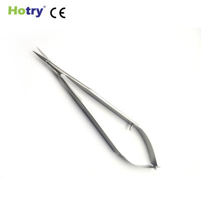 China Stainless Steel Micro Scissor Straight Vascular Anastomosis Microvascular Neurosurgery for sale