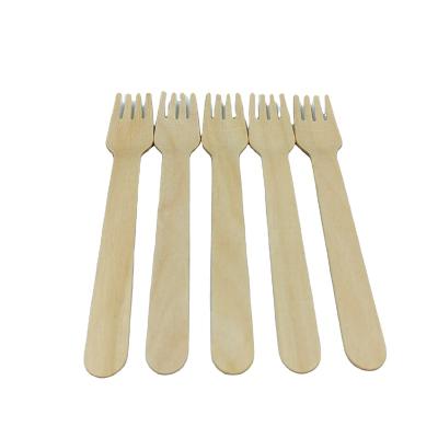 China Wooden Disposable Wooden Cutlery Tableware Bulk Flatware Handle Disposable Fork Eco-friendly for sale