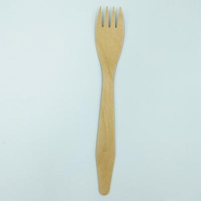 China Wholesale185mm Eco-friendly Reinforced Birch Compostable Biodegradable Disposable Wooden Fork Food Grade Wooden Cutlery for sale