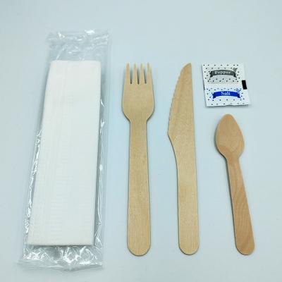 China Eco-friendly 160mm disposable knife+fork+110 spoon+ napkin+ salt+ eco friendly pepp for sale