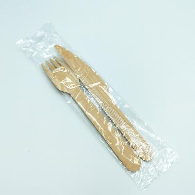 China Eco Friendly Disposable Eco Friendly Forks Knives Cutlery Set Individually Wrapped Fork Knife for sale