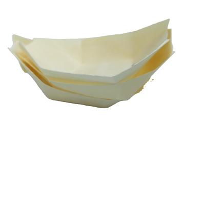 China Food Storage Container Eco - Friendly Sushi Tray Disposable Disposable Wooden Boat for sale