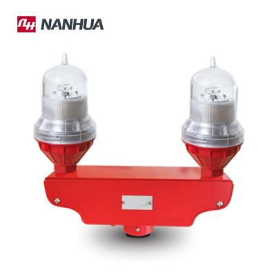 China Aluminum Alloy Double Lights Low Intensity Flashing Light Aviation Obstruction Light Red Port for sale