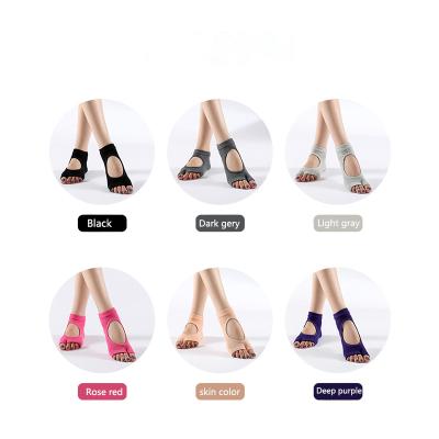 China Women Elastic Toe Yoga Socks Gym Dance Sport Fitness Exercise Breathable Cotton Anti Slip for sale