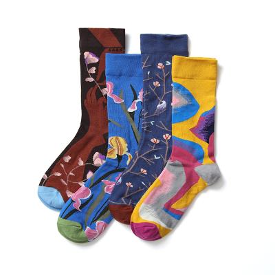 China Wholesale Custom Breathable Personality Jacquard Cartoon Sports Cotton Adult Funny Socks for sale