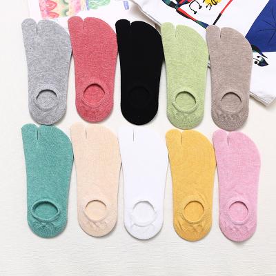 China Factory Price QUICK DRY Bassic Style Comfortable Knitted Women Ankle Two Finger Toe Socks for sale