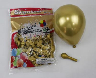 China Promotional Toy Wholesale 5Inch Thicken Balloons Metallic Latex Color Chrome Balloons Party Supplier Decoration Round Balloon for sale