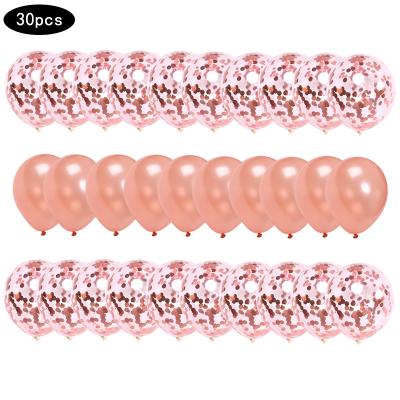 China Advertising Toy Amazon Rose Gold Confetti Balloons 12 Inch Balloon Garland Kit 30pcs for sale