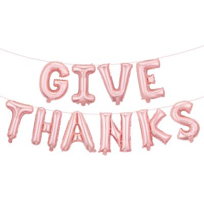 China Gift Toy 16 Inch GIVE THANKS Balloon Set Thanksgiving Theme Party Decoration Aluminum Foil Balloon for sale