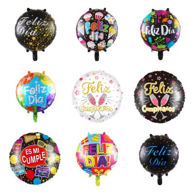 China Party Spanish 18 inch Happy Birthday Foil Balloon Birthday Holiday Party Decoration for sale