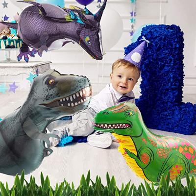 China Wholesale Helium Balloon Children's Party Animal Tyrannosaurus Balloon Toy Pet Walking Dinosaur Foil Gift for sale