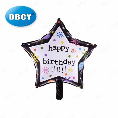 China 18 Inch Star Promotional Toy Round Heart Happy Birthday HBD Printed Balloon Balloon DBCY Baloon High Quality Brand for sale