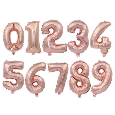 China Toy Rose Gold Christmas foil balloon Foil Balloons Globos Metalicosnumber of 32 inch balloons alphabet gift for sale