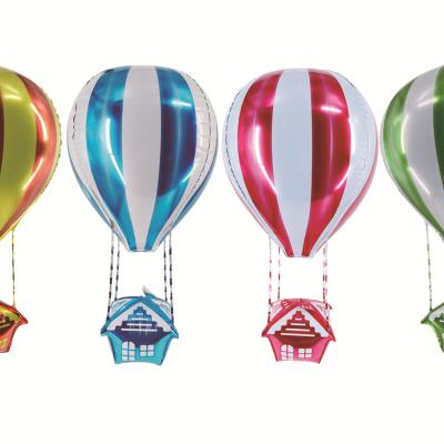 China 2021 new product 22 inch 3D 4D promotional aluminum foil balloon toy hot air balloon can float in the sky with packing for sale