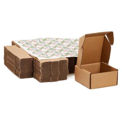 China Recyclable Custom White Brown Corrugated Paper Shipping Boxes 4x4x2 Small Cardboard Mailer Box for sale