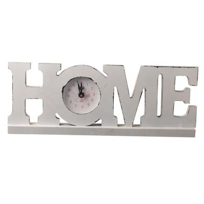 China Hot Home Decoration Craft Wooden Letters Wooden Clock Wooden Table Clock MDF Table Clock for sale