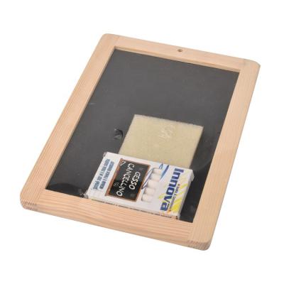 China Natural/MDF WOODEN Eraser W/marker Chalkboard Chalk Board Blackboard Wooden Frame Laptop Chalk Blackboard Poster for sale