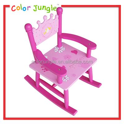 China Wooden Rocking Chair Princess Rocking Chair With Arms For Kids for sale