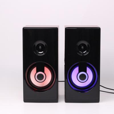 China Mini Portable Gaming Speaker Wooden Design Wired USB 2.0 Multimedia Speaker For Computer for sale