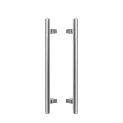 China Modern Basic Double Type Stainless Steel Glass Door Pull Side H Handle HB-600 for sale