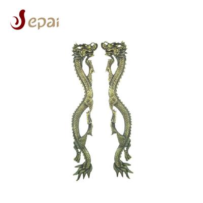 China Easy Installation Dragon Door Pull Handle Luxury Brass for Commercial Door for sale