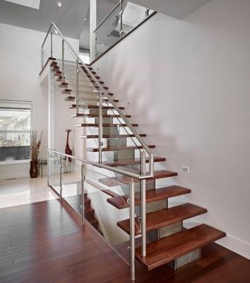 中国 Contemporary Modern Single Rail Staircase Handrail Design E-PAI Style Spine Single Staircase 販売のため