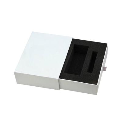 China Recycled Materials Drawer Box Jewelry Custom Printing Hard Rigid Cardboard Luxury Slip Box With Ribbon for sale