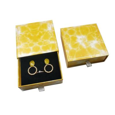 China Custom Jewelry Box GraceSmart Logo Printed Velvet Paper Packaging Jewelry Box for sale