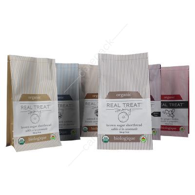 China Customized Environmental Friendly Food Grade Printed Packaging Bags Recyclable With Recyclable Chips And Tea Eight Side Sealing Packaging for sale