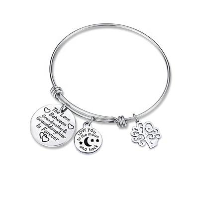 China FASHIONABLE Personalized Engraved Word Stainless Steel Love Heart Family Tree Charm Wire Bracelet for sale