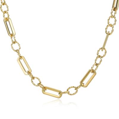 China Fashion Wholesale Fashionable Gold Neck Chain Unique Stainless Steel 14k Gold Plated Link Chain Necklace For Women for sale