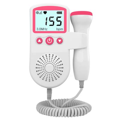 China Safety Digital Doppler Ultrasound Baby Heartbeat Detector Plastic Fetal Health Monitor Handheld Fetal Doppler Stethoscope for sale