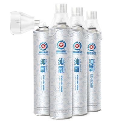 China Comfortable 99.6% Medical Grade Oxygen For 300times Inhaler With Compressed Oxygen In A Can 9.6L To 10L Spray for sale