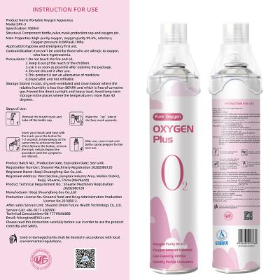 China Oxygen Apparatus Factory Portable Oxygen Elder Woman Comfortable Wholesale Stock Canned Officer Driver Oxygen Spray Comfortable Manual for sale