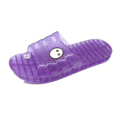 China CUSHIONING classic smile face anti slip and outdoor wear resistant indoor plastic crystal flat slippers heel flip flops for sale