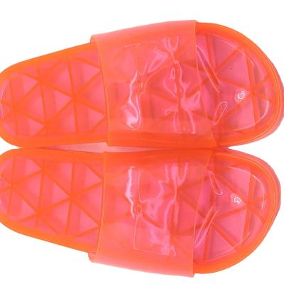 China CUSHIONING New Summer PVC Fashion Cavity Freeze Sand Transparent Flip Flops Freeze Slippers For Slippers for sale