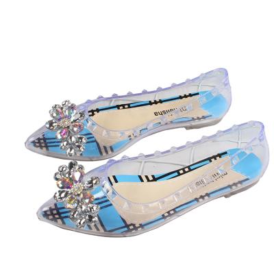 China Wholesale Women's Diamond Jelly Sandals PVC Cheap Outdoor Fashion Trend Jelly Flat Shoes for sale